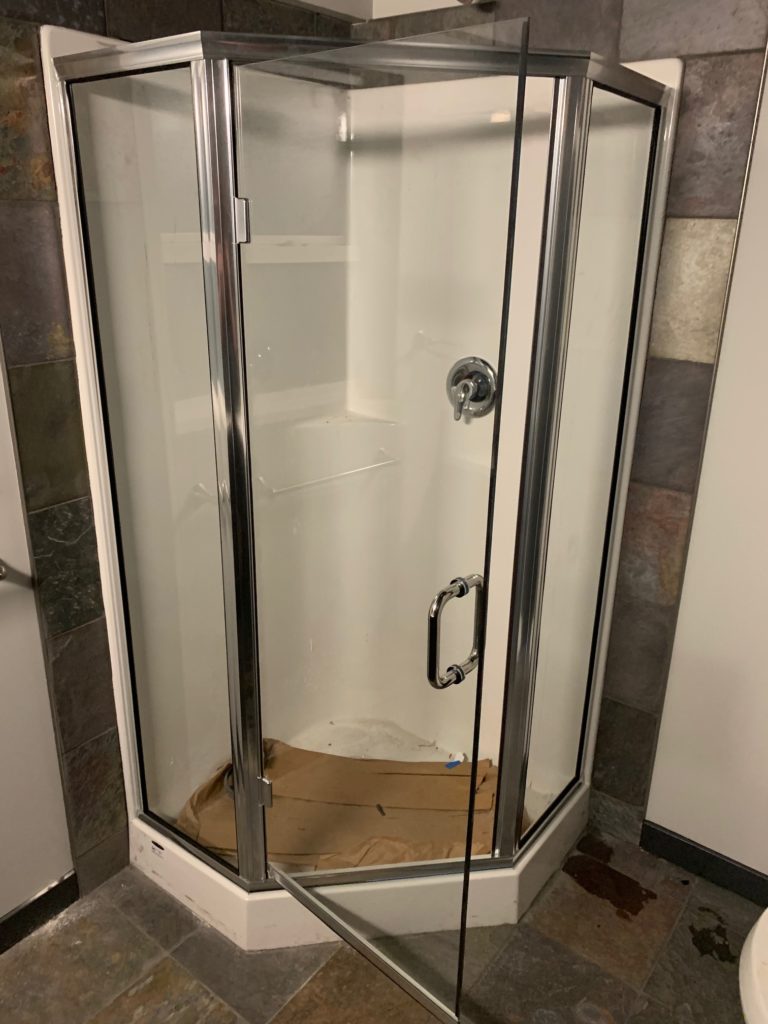 Framed Neo Angle Shower With Frameless Door Valley West Glass